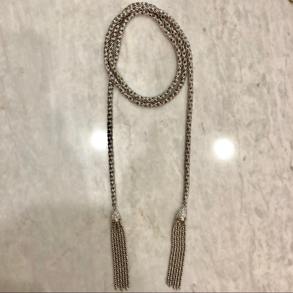 Kendra Scott Jackie lariat necklace in silver